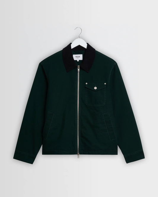 Mason Peached Canvas Work Jacket - Dark Green