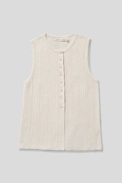 Cream Mix Rib Vest