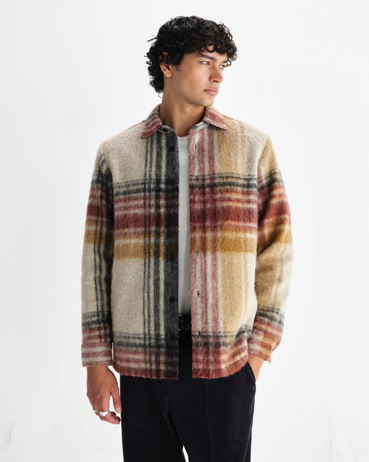 Nolan Overshirt Wool Blend Check - Natural/Muliticolor