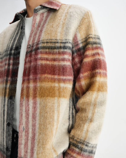 Nolan Overshirt Wool Blend Check - Natural/Muliticolor