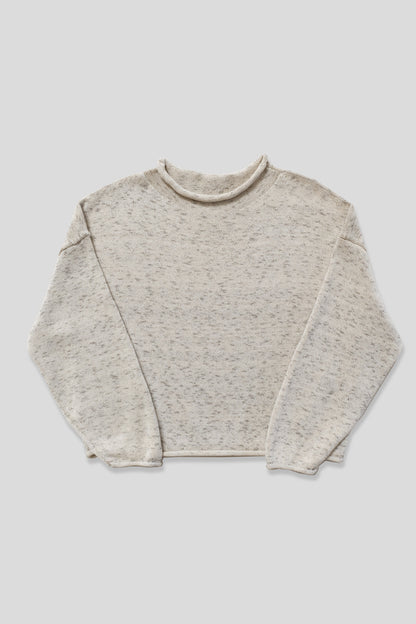 Speckle Cream Rolled Sweater