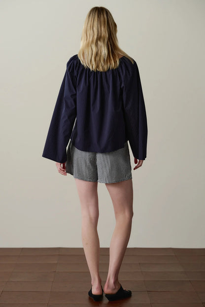 The Cotton Gingham Tap Short - Jet