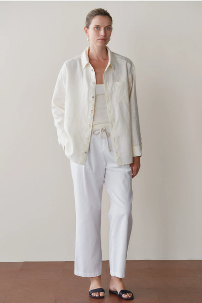 The Linen Relaxed Shirt - Creme
