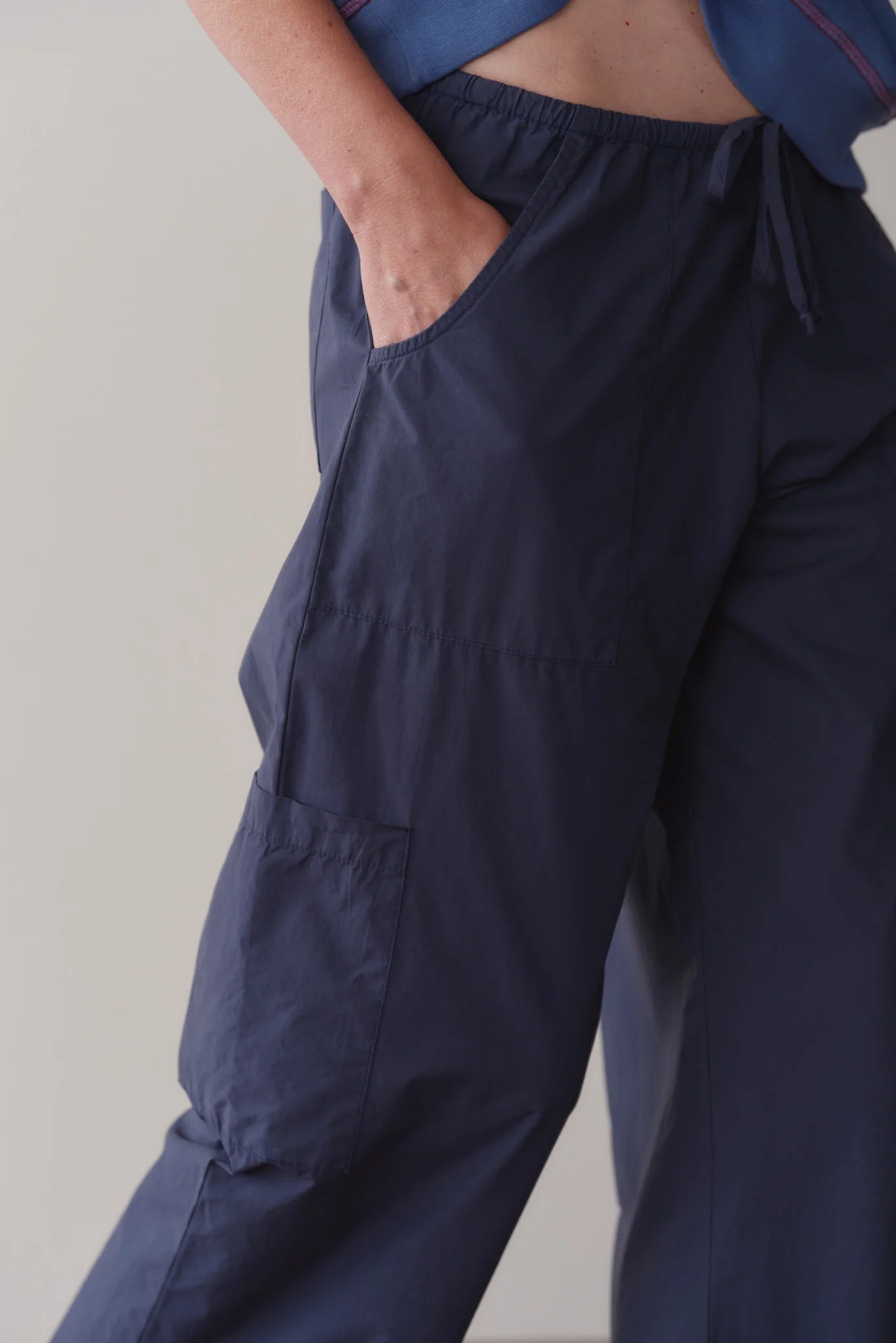 The Pop Drawstring Cargo Pant - Midnight