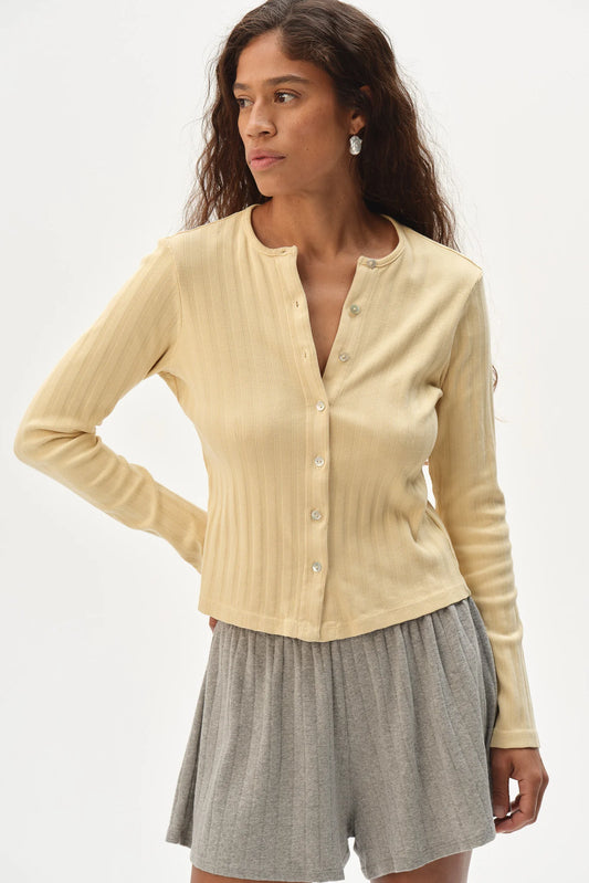 The Varied Rib Cardigan - Butter
