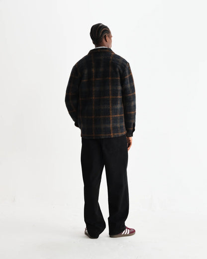 Whiting  Overshirt Drawn Check - Teal/Orange.
