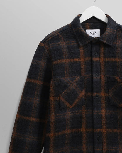 Whiting  Overshirt Drawn Check - Teal/Orange.