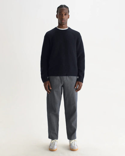 Wilde Fluffy Wool Blend Crew Neck - Navy.