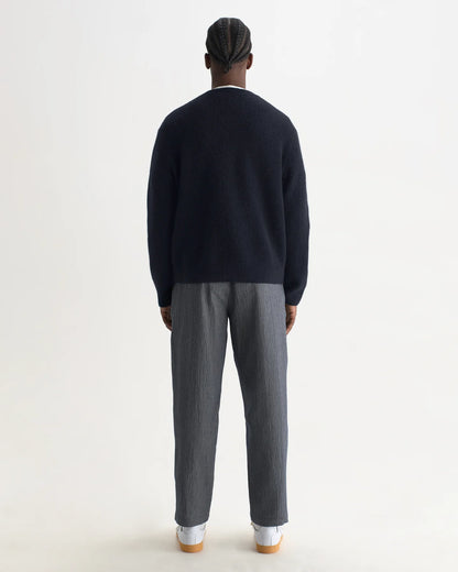 Wilde Fluffy Wool Blend Crew Neck - Navy.