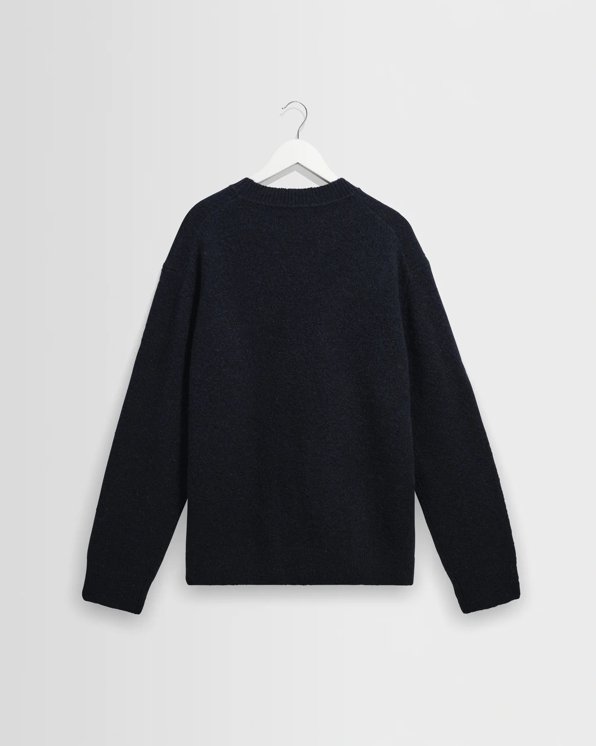 Wilde Fluffy Wool Blend Crew Neck - Navy.