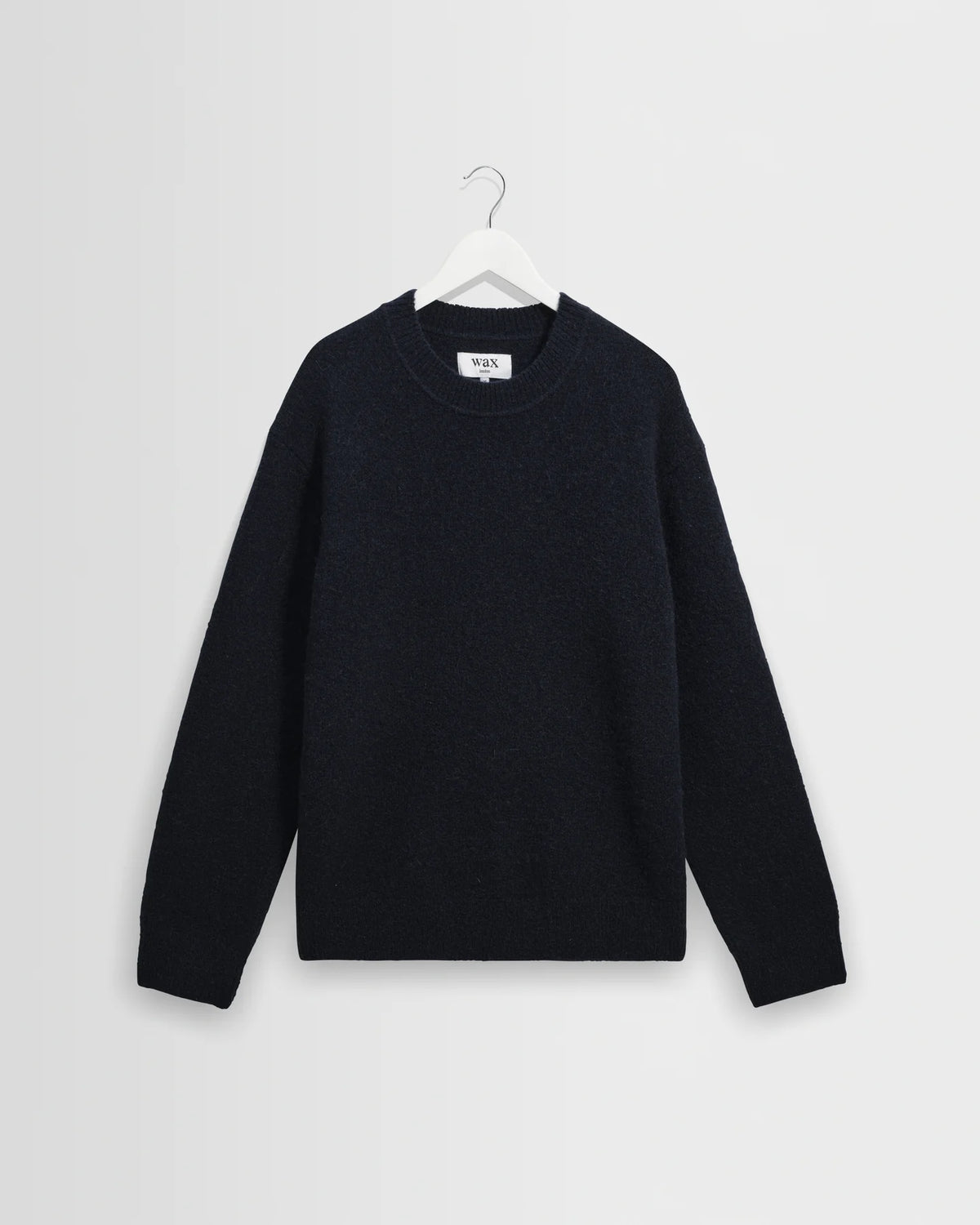 Wilde Fluffy Wool Blend Crew Neck - Navy.