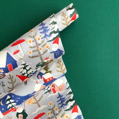 Holiday Gnomes wrapping paper rolls