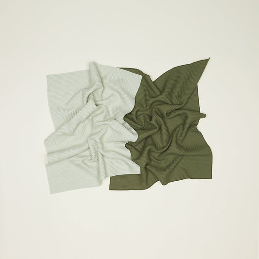 Essential Waffle Dish Towel - Set of 2 - Olive/Sage