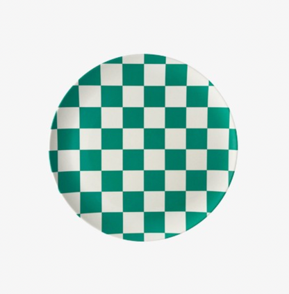 Green Check Side Plate - Set of 4