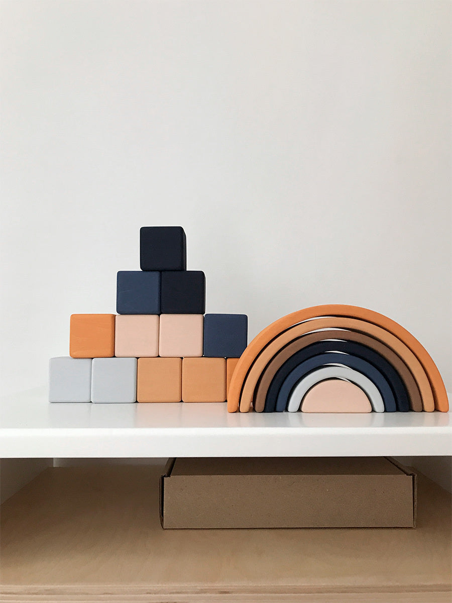 Mini Wooden Rainbow Nesting Arches - Desert Night