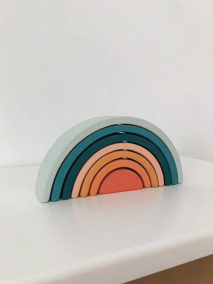 Mini Wooden Rainbow Nesting Arches - Lagoon